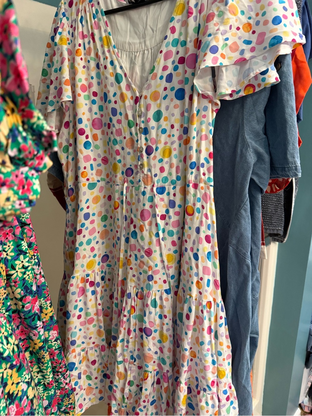 Proud Poppy White Multi-Color Polka Dot Charlie Dress
